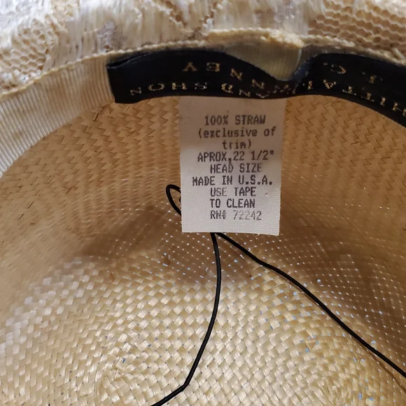 Whittall & Shon Chic Lace  Women's Straw Hat with Floral Accents - Picture 5 of 10